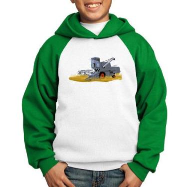 Imagem de Moletom Infantil Colheitadeira - Foca na Moda, Branco, Verde, 8