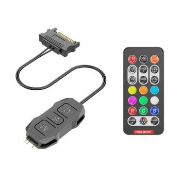 Imagem de Controlador de led sk1 argb 5v 3 pinos sata gabinete e fans - COOLMOON