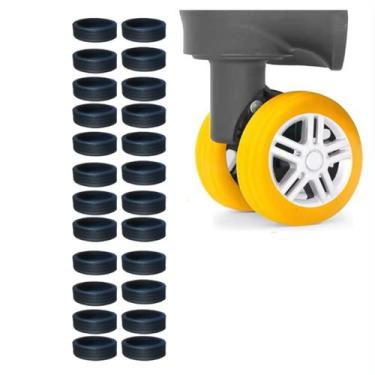 Imagem de Kit 24 Capa de Roda Para Mala Bagagem Rodas Silenciosas Silicone - eMo