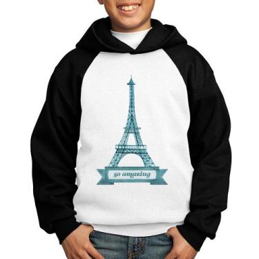 Imagem de Moletom Infantil Torre Eiffel Amazing - Foca na Moda, Branco, Preto, 6