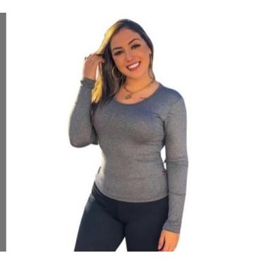 Imagem de Blusa Segunda Pele Feminina Decote Redondo Em Tecido Suplex - VINHA FA