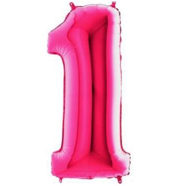 Imagem de Balão 40 numero 1 rosa pink mb - Mundo Bizarro