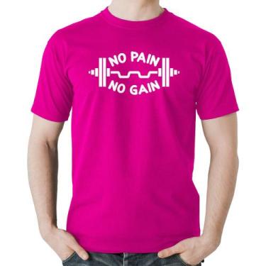 Imagem de Camiseta Algodão No Pain No Gain - Foca na Moda, Rosa, M