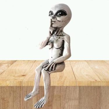 Imagem de Escultura ET Alienigena Sentado 14,5 cm em Resina - Lua Mística - 100%