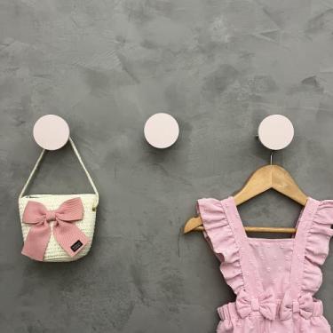 Imagem de 3 Ganchos de parede infantil menina decoração formatos rosa - Hanger D