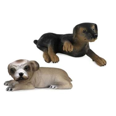 Imagem de Réplicas de Cães e Gatos Gulliver Festival Doberman Filhote e Bulldog 