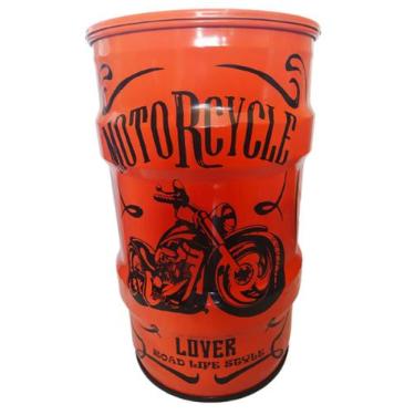 Imagem de Lixeira metalica tambor motocycle tonel 50lt decorativa - EMPORIO CANT