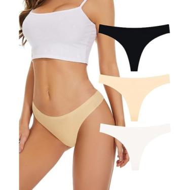 Imagem de Kit Com 5 Calcinhas Tanga Sem Costura Corte Laser Atacado - WM, M