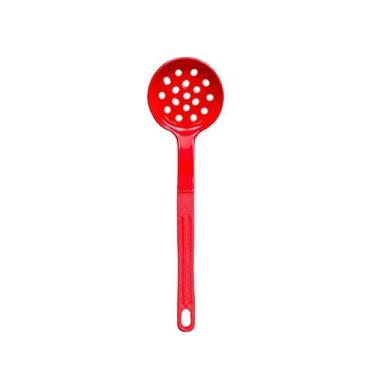 Imagem de Escumadeira Talher Em Nylon Cozinha Utensílio Vermelho 28Cm - Talheres