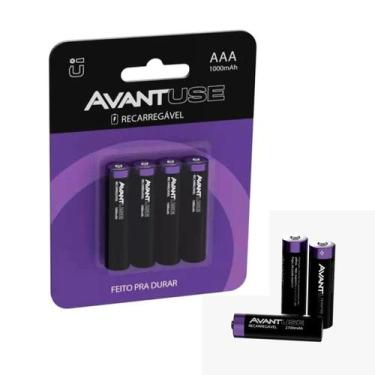 Imagem de Cartela Pilha Recarregável AAA 4 Unidades 1000mAh Avant