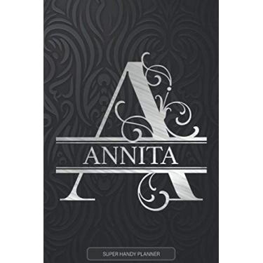 Imagem de Annita: Silver Monogram Letter A The Annita Name - Annita Name Custom Gift Planner Calendar Notebook Journal