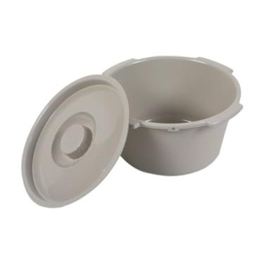 Imagem de Zialofi Balde de substituição de cômoda Meio balde para cadeira de cômoda Fácil de transportar com alça Balde estável Recipiente para adultos Idosos