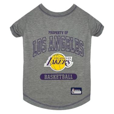 Imagem de Moletom com capuz e camiseta licenciada pela NBA Pets First para cães e gatos, Los Angeles Lakers, pequeno