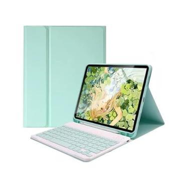 Imagem de Capa Para Tablet Com Teclado Bluetooth Para 2018/2020/2021/2022 iPad Pro 11 Polegadas (Verde Claro, Teclado comum)