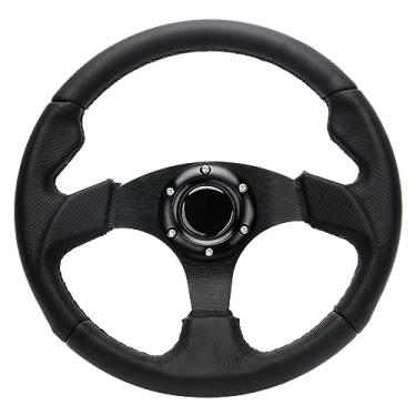 Imagem de YEHICY Volante de Corrida Clássico Em Couro de Microfibra 12,5”320 Mm Plano Drift Rally Race Gaming Volante com Costura Preta