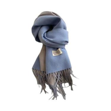 Imagem de Cachecol de Caxemira Dupla Face - Pashmina Quente para Inverno, Dfp022