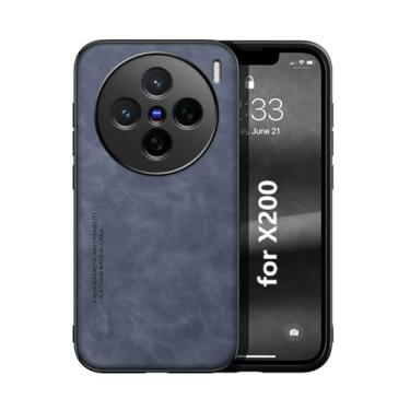 Imagem de Kepuch Silklike Capa para Vivo X200 - Case Placa de Metal Embutida - Azul