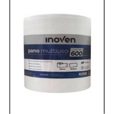 Imagem de Pano multiuso tipo perfex rolo 28cm x 40cm x 600 panos Inoven, Branco