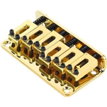 Imagem de Ponte Fixa Hardtail Para Guitarra Stratocaster 6 Cordas Dourada - Thid