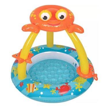 Imagem de Piscina infantil inflável com cobertura para criança e bebê caranguejo