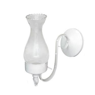 Imagem de Arandela Colonial Texas Tipo Lampião 270 em Aço com Vidro Transparente