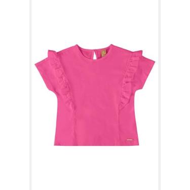 Imagem de Blusa Infantil Básica em Meia Malha Up Baby, Rosa pink, 1