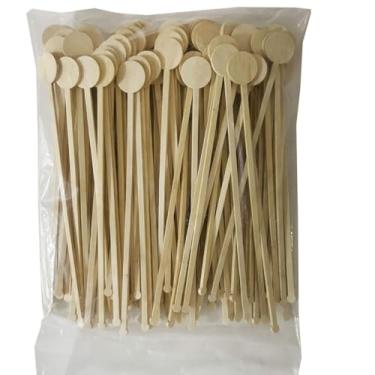 Imagem de 100 peças de 18 cm descartáveis, bambu, café, leite, chá, gelo, bebida, misturador, vara, vara, misturador, para bebidas KTV, restaurante, café, bar, festa, casa, lembrancinha