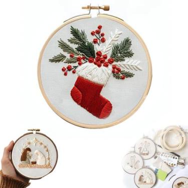 Imagem de Kit de Bordado de Natal TINLOK - DIY para Adultos e Crianças