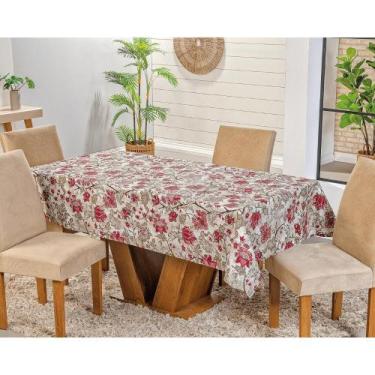 Imagem de Toalha de Mesa Retangular 8 Lugares Impermeável Estilo Vinho Valle Enx