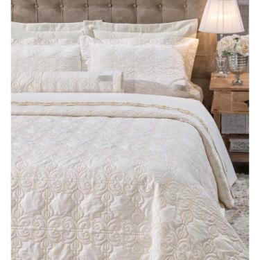Imagem de Roupa de Cama 200 Fios Elizabeth Branco Casal Queen 04 Peças - Bordado