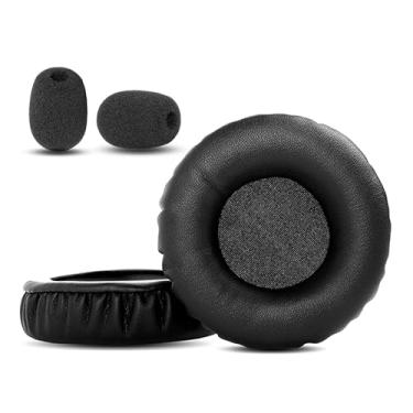 Imagem de HTINDUSTRY Almofadas de substituição compatíveis com fone de ouvido Logitech PC 960 USB Almofadas auriculares com couro proteico mais macio/espuma de memória