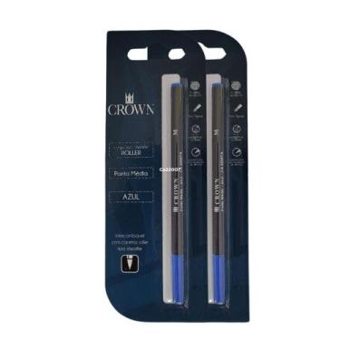 Imagem de Kit 2 Cargas Para Caneta Crown Roller - Ca22007 Azul Preta, 2 Azul