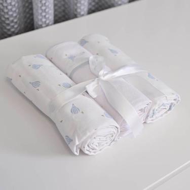 Imagem de Cueiro Flanelado 1,00 m x 80 cm Baby Joy Fábula, Balões