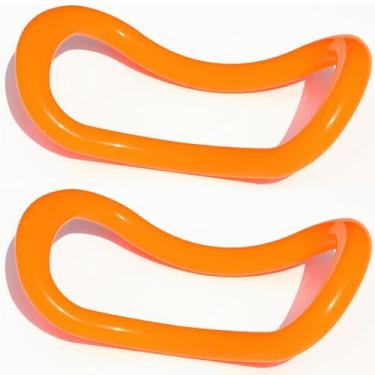 Imagem de ABPWO 2 anéis de ioga para panturrilhas, anel circular de pilates, anéis de fitness para ioga, pilates, exercícios de ginástica (laranja)