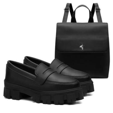 Imagem de Mocassim Feminino Preto Tratorado E Mochila- 43 - elefante colore, Pre
