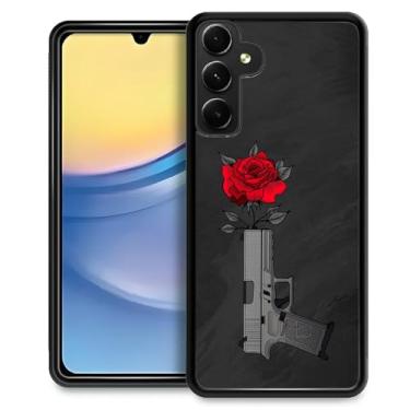 Imagem de yicomon Capa para celular compatível com Samsung Galaxy A15, estampa rosa na arma, durável, moderna, engraçada, capa protetora macia antiarranhões à prova de choque
