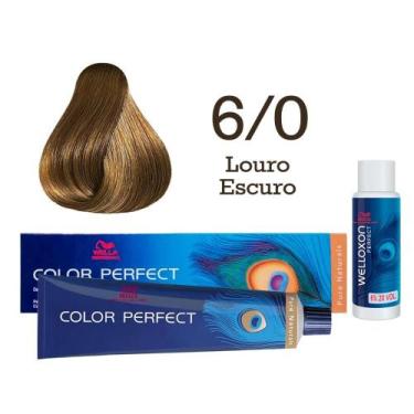 Imagem de Coloração Color Perfect 6.0 Louro Escuro Oxi Welloxon 20 Vol  Wella - 