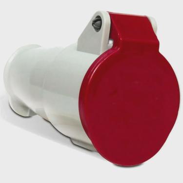 Imagem de Tomada Industrial Acoplamento S-4256/W 32A 380/440V 4 Polos (3P + T) Vermelho IP67 - Steck