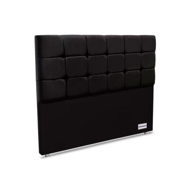Imagem de Cabeceira Cama Box Estofada Piave Veluto Casal - Suede Preto - Ortobom
