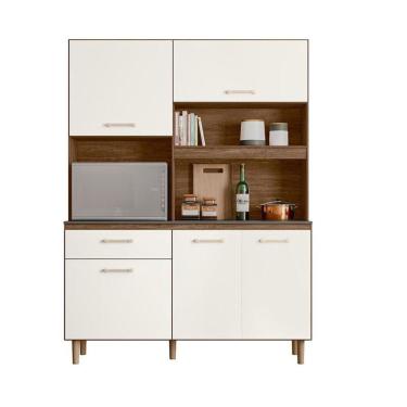 Imagem de Kit Cozinha Athena 140 5 Portas Évora Rústico/Off White