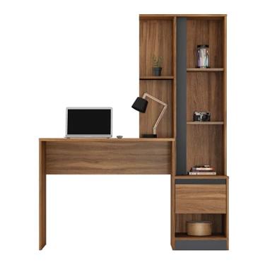 Imagem de Mesa Escrivaninha Com Armário Office Morada Estante Para Livros Premium Quarto E Sala Moderna Estudo E Trabalho