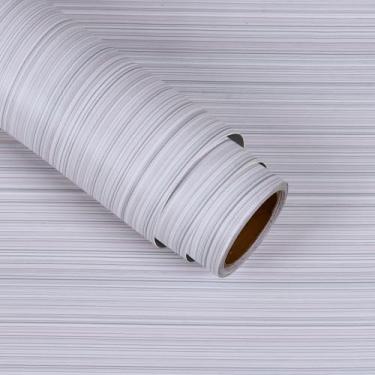 Imagem de VaryStyle Papel de parede requintado de pano de grama texturizado colorido branco/rosa/verde papel de parede de pano de grama 39,9 cm x 299,7 cm autoadesivo tecido de vinil linho papel de contato para