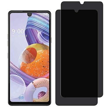 Imagem de UPONEW Protetor de tela de privacidade para LG Stylo 6 - [pacote com 2] sem bolhas frontais para LG Stylo6 LG Stylo 6 17.3 cm 2020 Q730 Película protetora antiespião privacidade antiarranhões