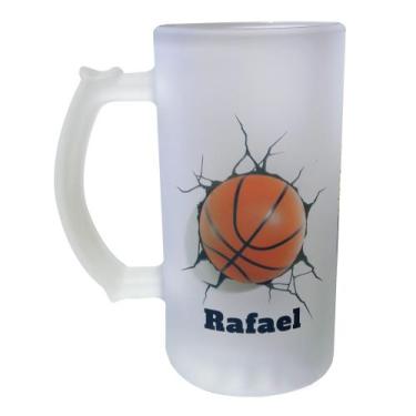 Imagem de Caneca Vidro Jateado Chopp / Cerveja Bola de Basquete - GMH Prod. Serv