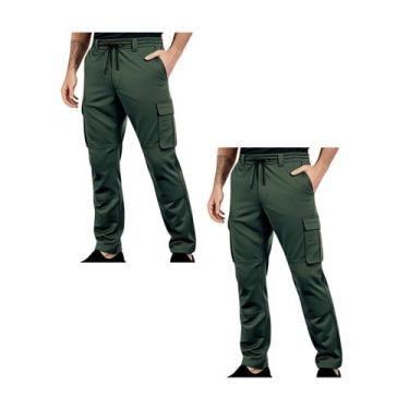 Imagem de Kit 2 Calça Cargo Masculina Jogger Skatista Street Confortável Linha P