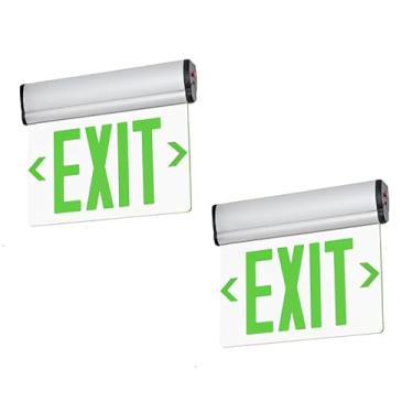 Imagem de TANLUX Placas De Saída Verdes Para Empresas, Placa De Saída Com Iluminação De Led Nas Bordas, Ul 924, Luzes De Saída De Emergência Com Fiação E Bateria Reserva, Caixa De Alumínio Com Painel Transpa