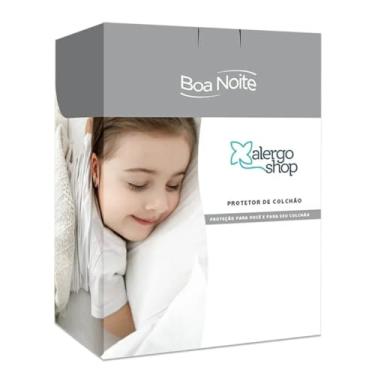 Imagem de Capa de Colchão Impermeável Casal Boa Noite Alergoshop | Seu Protetor de Colchão Impermeável de PVC Indispensável Para Uma Noite De Sono Revigorante (Casal C190 x L140 x A21cm)