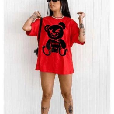 Imagem de Camiseta Feminina Oversized Estilo Streetwear Treino Academia Blusa La