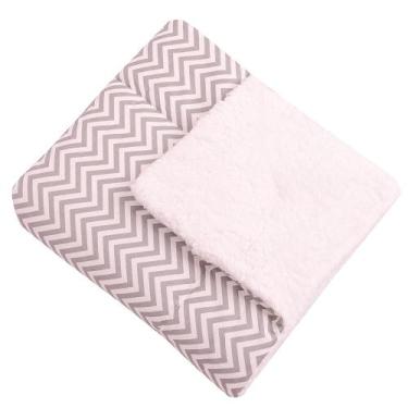 Imagem de Manta com Sherpa Dupla Face para Bebê Chevron Cinza 01 Peça - Amora Ba