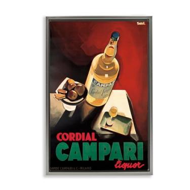 Imagem de Stupell Industries Arte de parede em tela flutuante vintage Campari cinza vinho, design de Marcus Jules, 43 x 63 cm